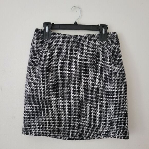 International Concepts White/Black Mod Mini Skirt Woven 4 - Picture 1 of 8